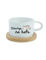 STARTUJU NA KAFE - bílý hrníček makronka 200 ml STARTUJU NA KAFE - bílý hrníček makronka 200 ml