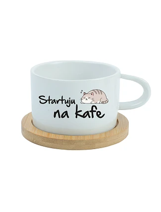 STARTUJU NA KAFE - bílý hrníček makronka 200 ml STARTUJU NA KAFE - bílý hrníček makronka 200 ml