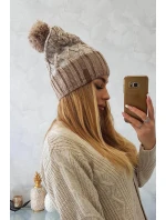 Milano fleecová čepice K203 ecru melange+dark beige Milano fleecová čepice K203 ecru melange+dark beige