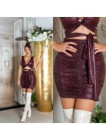 Sexy sukně Koucla Gathered Wetlook Skirt