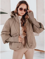 MISSLAYER dámská zimní bunda s kapucí tmavě béžová FashionStreet TY5038