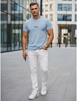 Pánské bavlněné modré tričko s potiskem FashionStreet NX5125R Pánské bavlněné modré tričko s potiskem FashionStreet NX5125R