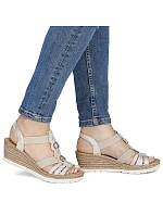 Dámské sandály espadrille pohodlné béžové Rieker 619B2-60