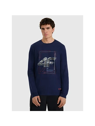 Pánské tričko s potiskem a dlouhým rukávem 4F 4FRAW25TLONM606-31S pánské