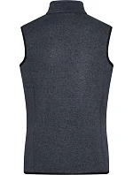 Daiber JN 773 Dámská pletená fleecová vesta se stojáčkem 02.0773 dark grey melange/silver