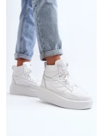 Zazoo 3392/X Dámské Kožené Sportovní Boty Na Platformě Bílé