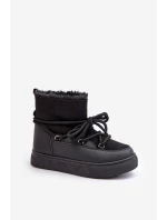 Dámské Sněhule Na Platformě Zateplené Kožíškem Černé Aziara Dámské Sněhule Na Platformě Zateplené Kožíškem Černé Aziara