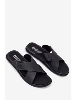 Pánské Kožené Sandały S Přezkou Big Star RR174076 Černé