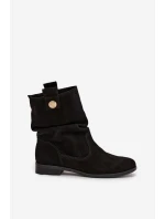 Kožené semišové dámské boty s žebrováním zateplené Zazoo 4210 Černé Kožené semišové dámské boty s žebrováním zateplené Zazoo 4210 Černé