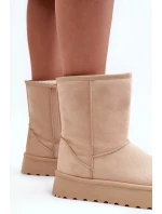 Béžové dámské boty do sněhu Abrams s kožíškem