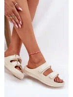 Dámské pěnové pantofle s pásky Big Star – béžové