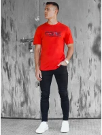 Pánské oranžové tričko s potiskem FashionStreet RX5420 Pánské oranžové tričko s potiskem FashionStreet RX5420