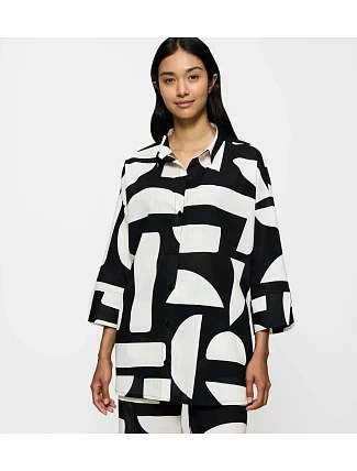 Summer Wear Boyfriend Shirt - BLACK - TRIUMPH BLACK - TRIUMPH