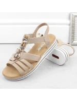 Pohodlné sandály Rieker W RKR680 beige Pohodlné sandály Rieker W RKR680 beige