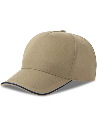 Atlantis Headwear Recy Five Piping 5 panelová sandwich kšiltovka 33.0282 khaki/navy Atlantis Headwear Recy Five Piping 5 panelová sandwich kšiltovka 33.0282 khaki/navy