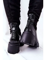 Kožené Boty Maciejka Krokodýlí černé 05260-01