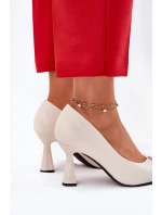 Elegantní Lodičky Na Rozšiřující Se Špici Vinceza 62222 Béžové