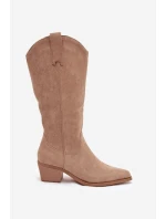 Kozačky Kovbojky Dámské Khaki Jazelle Kozačky Kovbojky Dámské Khaki Jazelle