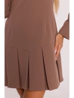 M872 Šaty s obrácenými záhyby - mocca