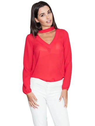 Dámská halenka M543 Červená - Figl Dámská halenka M543 Červená - Figl