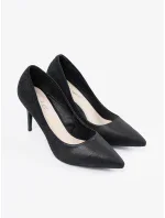 Pěkné dámské  lodičky černé na jehlovém podpatku