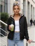 Dámská přechodná prošívaná bunda s kapucí černá FashionStreet TY5618