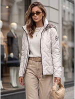 Dámská přechodová bunda s kapucí, světle šedá, FashionStreet TY5776 Dámská přechodová bunda s kapucí, světle šedá, FashionStreet TY5776