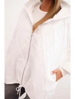 Dámská prošívaná bunda s kapucí bílá