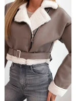 Dámská pilotka z ekokůže s podšívkou a páskem fango