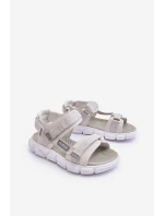 Dětské Sandály Na Zip Big Star LL374201 Bílo-Stříbrné