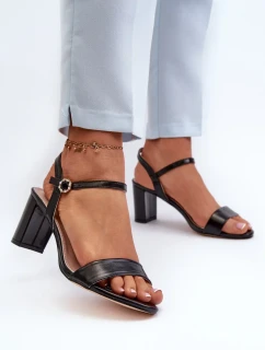 Černé sandály na vysokém podpatku Glindra