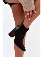 Dámské zateplené botky na sloupku – černé Maloria