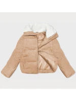 Dámská manšestrová bunda v pískové barvě s vysokým stojáčkem J Style (5M3230-333)