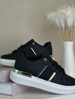 Módní Dámské Tenisky Na Platformě Z Eko Kůže Černé Nevisase