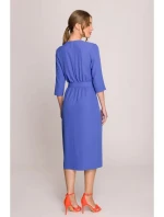 Šaty se zavinovacími detaily S396 modré - Stylove