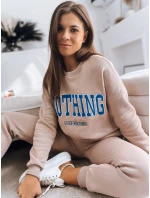 Dámský teplákový komplet NOTHING beige FashionStreet AY0759 Dámský teplákový komplet NOTHING beige FashionStreet AY0759