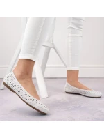 Kožená pohodlná polobotka Rieker W RKR649 bílá