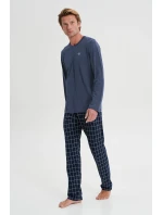 Vamp - Pánské pyžamo s kostkovanými kalhotami 21924 - Vamp Vamp - Pánské pyžamo s kostkovanými kalhotami 21924 - Vamp