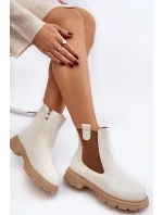 Dámské kozačky na zip Bílé Ramhel