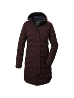 Dámská prošívaná bunda Killtec KOW 9 s kapucí dlouhá bordó (41806/447) -Killtec