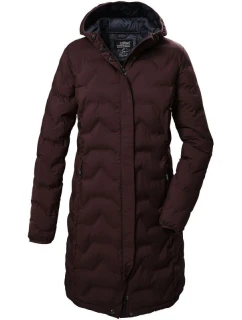 Dámská prošívaná bunda Killtec KOW 9 s kapucí dlouhá bordó (41806/447) -Killtec