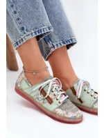 Kožené Polobotky Dámské Maciejka 06791-09 Světle Zelené Kožené Polobotky Dámské Maciejka 06791-09 Světle Zelené