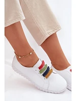 Kožené dámské polobotky Vinceza 95376 Bílé