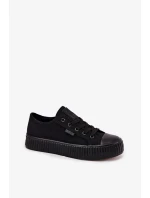 Dámské plátěné tenisky na platformě Big Star – černé Dámské plátěné tenisky na platformě Big Star – černé