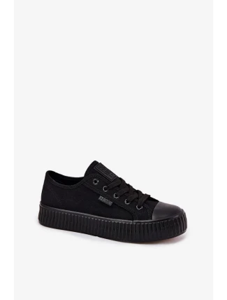 Dámské plátěné tenisky na platformě Big Star – černé Dámské plátěné tenisky na platformě Big Star – černé