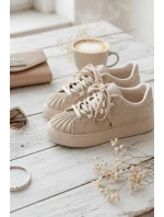 Dámské zdobené tenisky Calissea – béžové