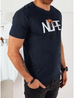 Pánské tmavě modré tričko s potiskem FashionStreet RX5358