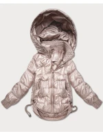 Perleťově růžová bunda pro přechodné období se stahovacími boky S'West (B8292-51)