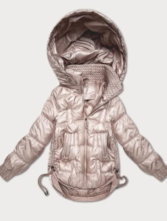 Perleťově růžová bunda pro přechodné období se stahovacími boky S'West (B8292-51)