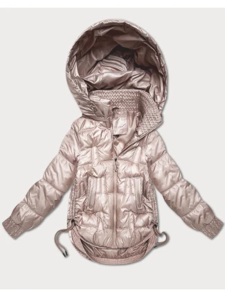 Perleťově růžová bunda pro přechodné období se stahovacími boky S'West (B8292-51)